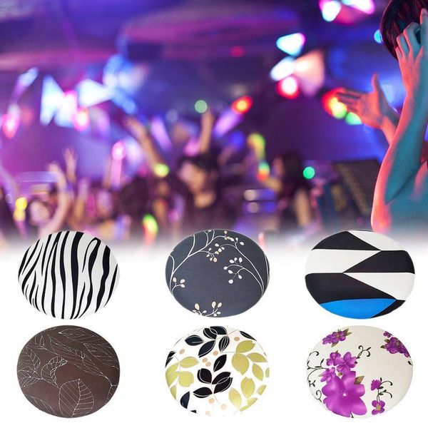 

printed floral seat cover spandex chair round slipcover elastic bar stool multicolor protector home covers