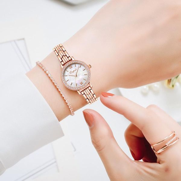 

wristwatches small exquisite european style fashion womens watch quartz analog wrist dial delicate luxury business watches, Slivery;brown