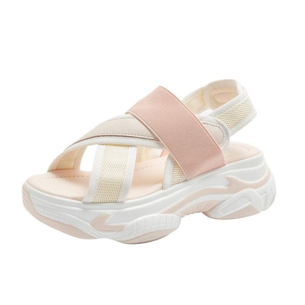 

women sandals summer platform shoes breathable comfort walking white ladies shoe, Black