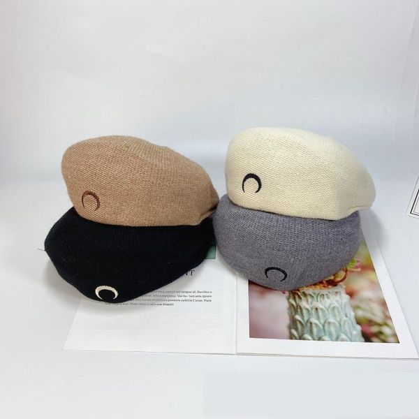 

berets women's hat autumn and winter retro breathable mesh fashion wild beret korean back detective, Blue;gray