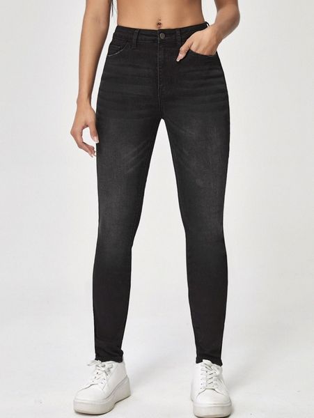 

high stretch skinny jeans 35ct#, Blue