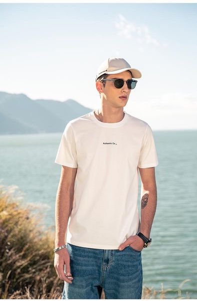 

summer boys korean version of pure color wild simple letter printing short-sleeved t-shirt men's t-shirts, White;black