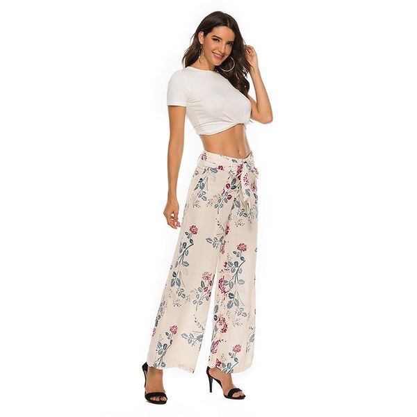 

women's pants & capris printing high waist hip hop trousers wide leg casual fashion s-2xl, Black;white