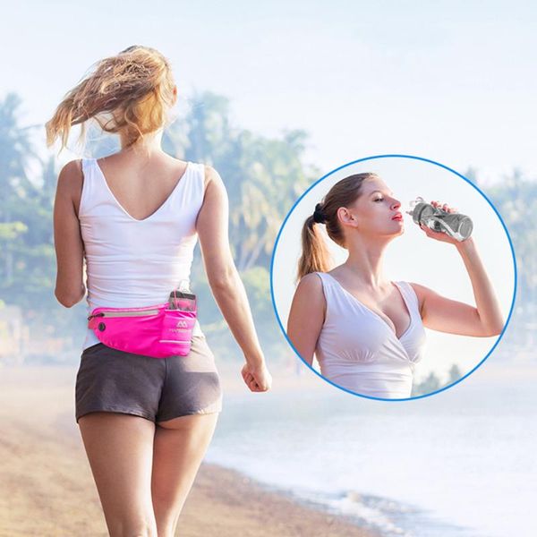 

hiking waist bag with 500ml water bottle holder waterproof running fanny pack for men women walking cycling camping outdoor bags