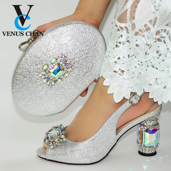 

dress shoes silver color arrivals matching lady and bag set in heels women for royal wedding, Black