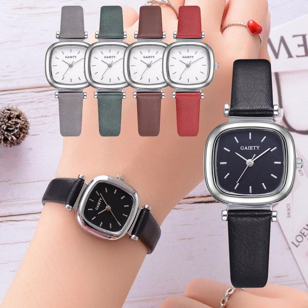 

wristwatches women's casual leather belt watches quartz simple ladies watch stainless steel strap, Slivery;brown