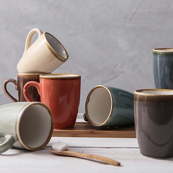 

mugs ceramic kiln change coffee mug creative porcelain espresso cup office water large capacity simple teacups