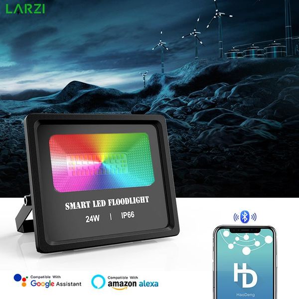 

floodlights 24w smart led flood light ac 110v 220v bluetooth outdoor floodlight spotlight ip66 waterproof street lamp landscape lighting