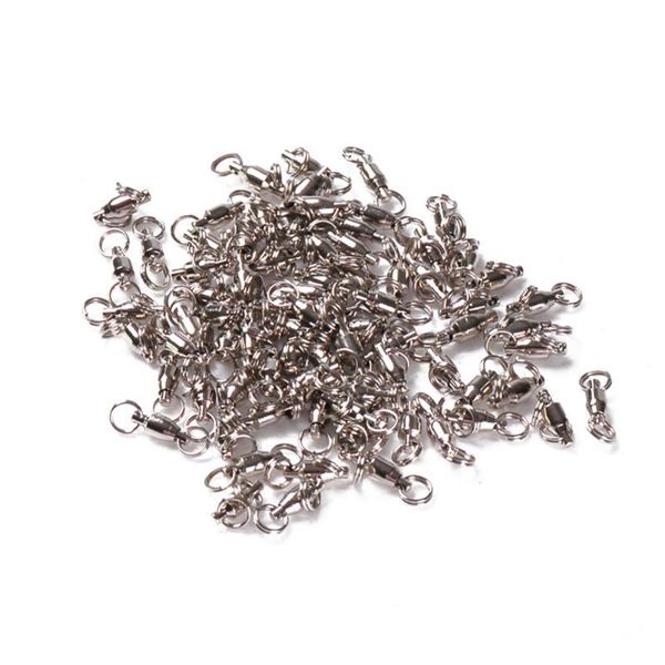 

fishing hooks 50/100pcs connector hook ball bearing swivel snap solid rings rolling tackle accessories