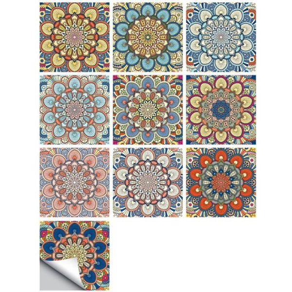 

wall stickers 10pcs simulated tile sticker home adhesive decal baroque style mural