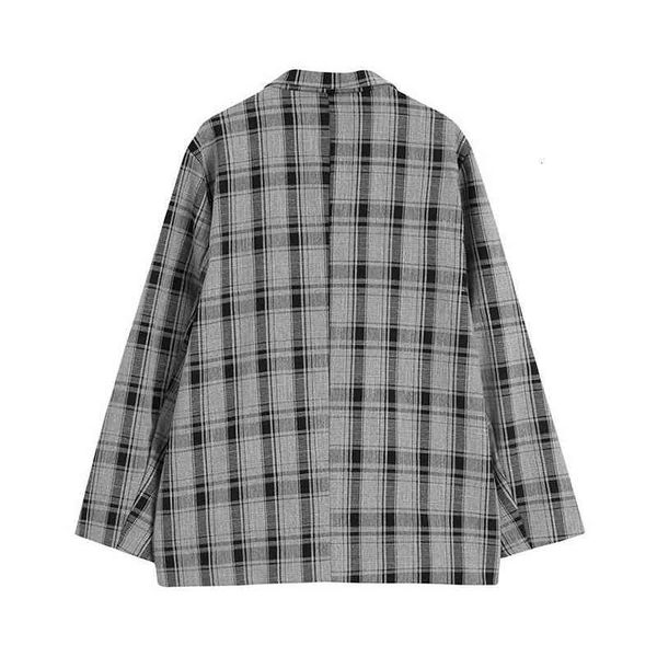 

women's suits & blazers irmÃ£ fara primavera outono xadrez com corrente blazer casual feminino jaqueta casaco senhoras Ãºnico breast, White;black