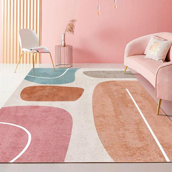 

carpets pink geometric rugs for living room fashionable carpet bedroom parlor flannel floor area rug kitchen mat non-slip doormat