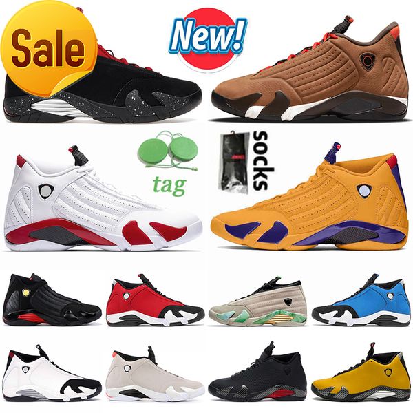 

14 14s basketball shoes mens size 13 sneakers university gold candy cane winterized red lipstick gym blue last shot