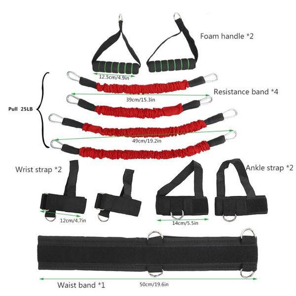 

fitness resistance elastic stretch belt set strength training equipment accessories