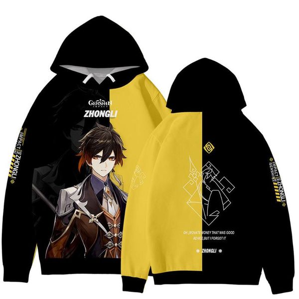 

men's hoodies & sweatshirts fashion genshin impact 3d print women/men's hoodie long sleeve streetwear hip hop coat harajuku cartoo, Black