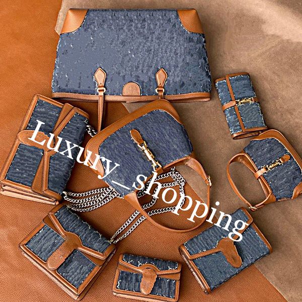 Denim Jackie Borse a tracolla Borsa a mano da donna Borsa a tracolla da cowboy con stampa di moda