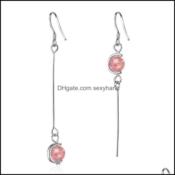 

dangle & chandelier casual asymmetric rhinestone female gift 925 sterling sier lady earrings jewelry women no fade drop delivery 2021 qyv3z, Silver