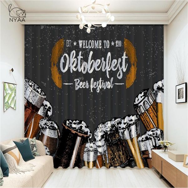 

creative craft beer brewery curtains for windows french style girlish home textiles white salon micro shading curtain & drapes