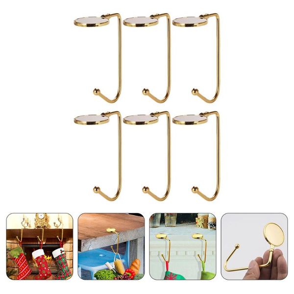 

christmas decorations 6pcs golden fireplace hook xmas sock holders metal