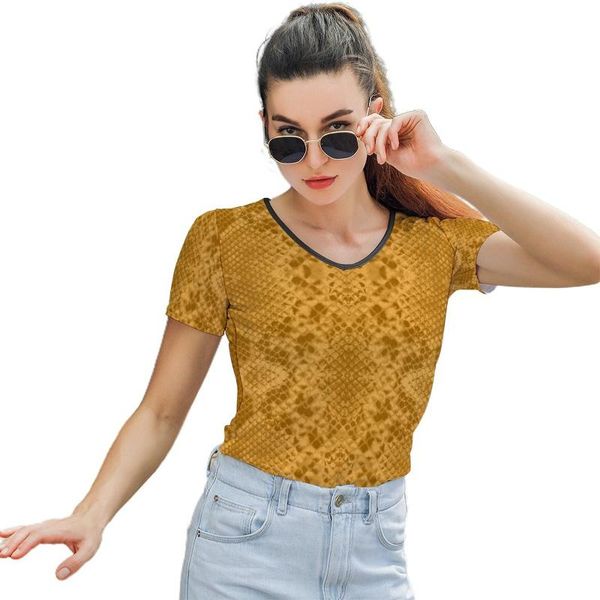 

snakeskin t-shirt fashion street t shirt o neck womens pattern short-sleeve polyester tee women's, White