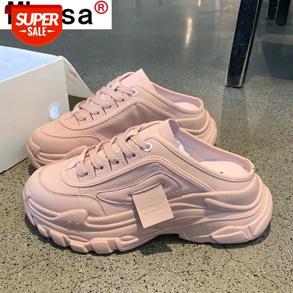 

fashion casual sneakers lace-up 2021 spring women shoes women's comfortable platform slippers round head vulcanized #rp6k