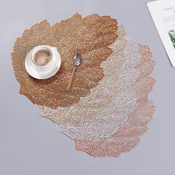 

table runner anti-scalding mat insulated hollowed out design western placemat leaf shape home decoration desktop