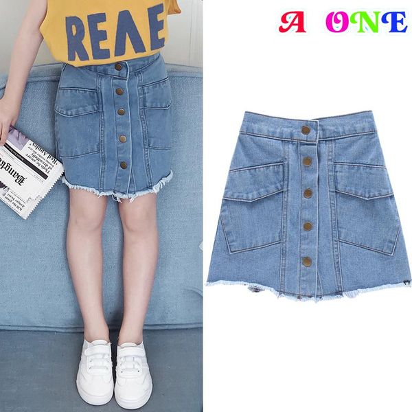 

skirts baby girl denim skirt summer casual basic collocation a-line mini tutu princess bottom clothing toddler, Blue