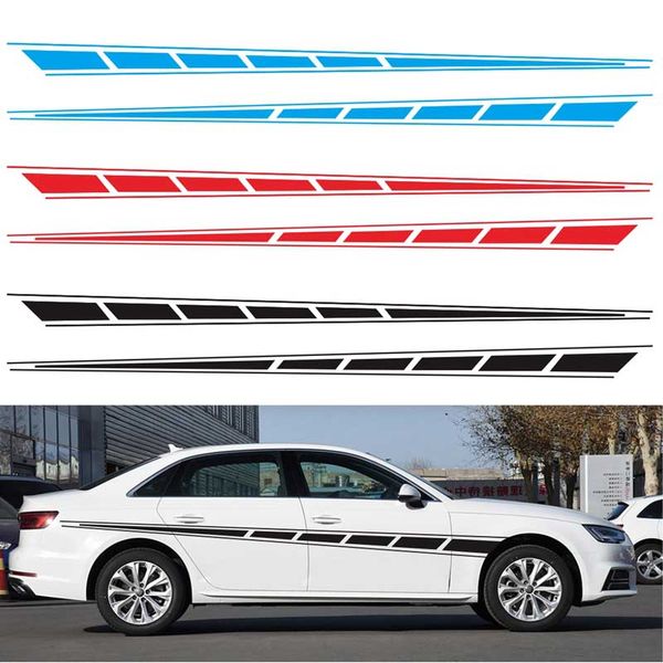 

new racing stripe car sticker plaid graphic body decals 300*14cm