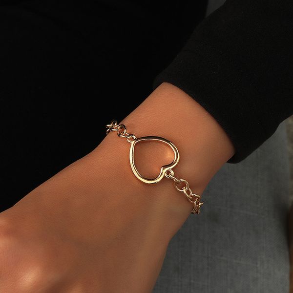 

popular bracelet punk love ot buckle chain men's and women's fashion bracelet, Black