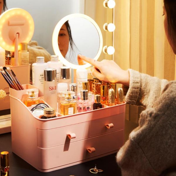 

storage boxes & bins large capacity drawer makeup organizer jewelry nail polish box skin care dressing table girl cosmetic beauty case