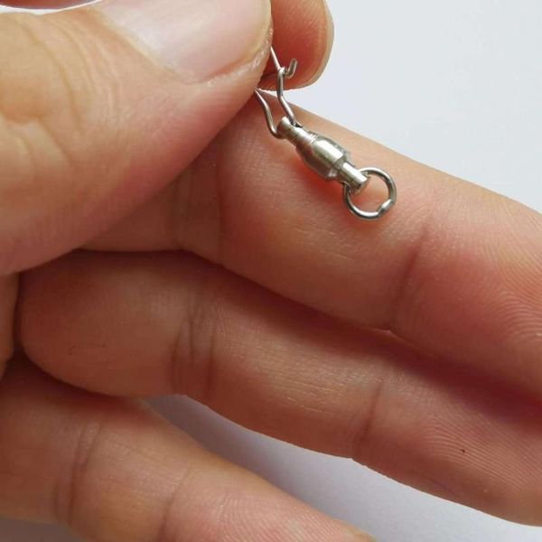 

1pcs stainless steel swivels fishing connector pin bearing swivel with snap fishhook lure tackle accessories gadgets