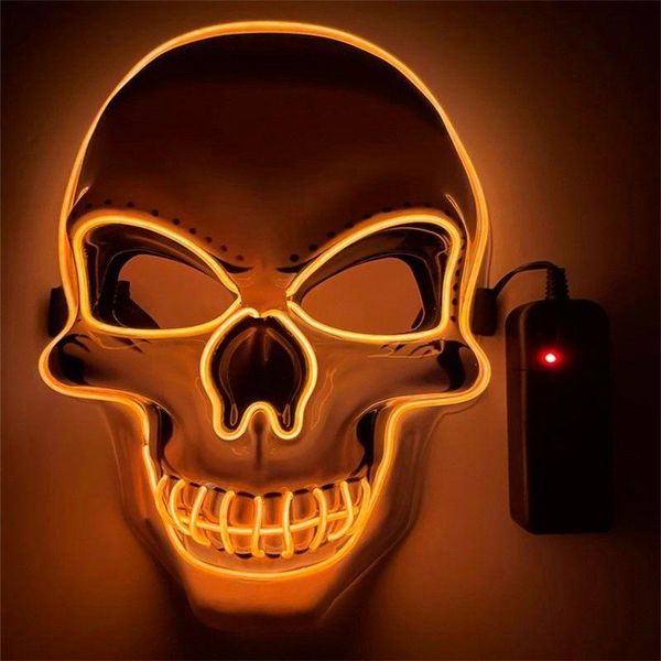 

other event & party supplies skelet halloween ghost terror masks neon maske light glow night horror mask glowing masker evil led stage tool