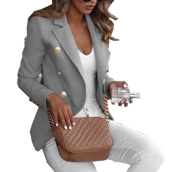 

women's suits & blazers women ladies elegant slim solid color suit female long sleeve casual short coat spring autumn 19ing, White;black