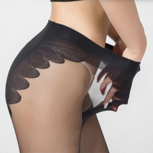 

ultra-thin ultra transparent extended bikini butterfly open crotch hollow pantyhose contrast color smooth leg silk stockings, Red;black