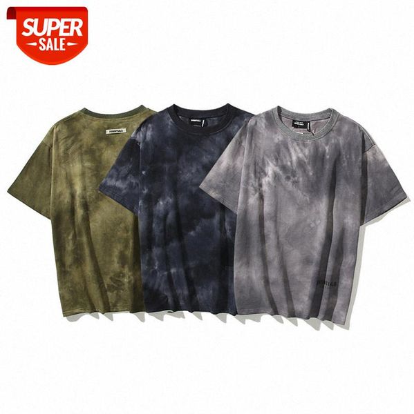 

fog tie-dye series round neck pullover, washed and worn short-sleeved one piece wholesale on behalf of #6j7u, White;black