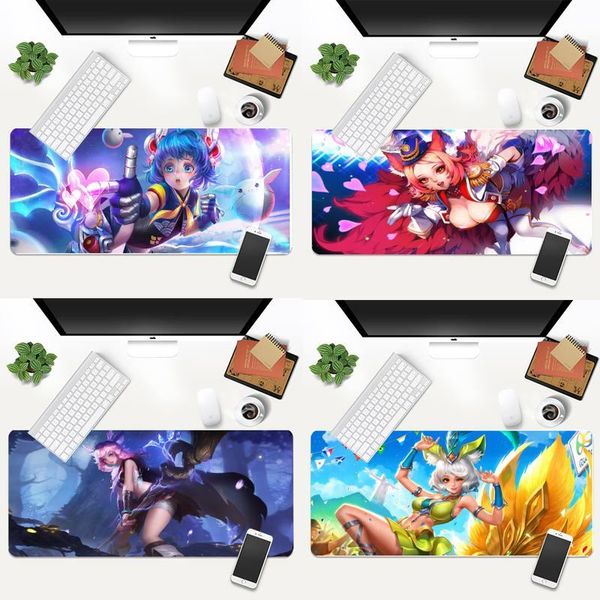 

mouse pads & wrist rests king of glory girls mousepads computer lapanime mat animation large gamer keyboard pc desk takuo tablet