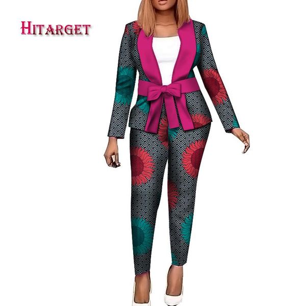 

ethnic clothing africa pant sets for women spring dashiki blazer and pants 2 pieces bazin plus size african wy7164, Red