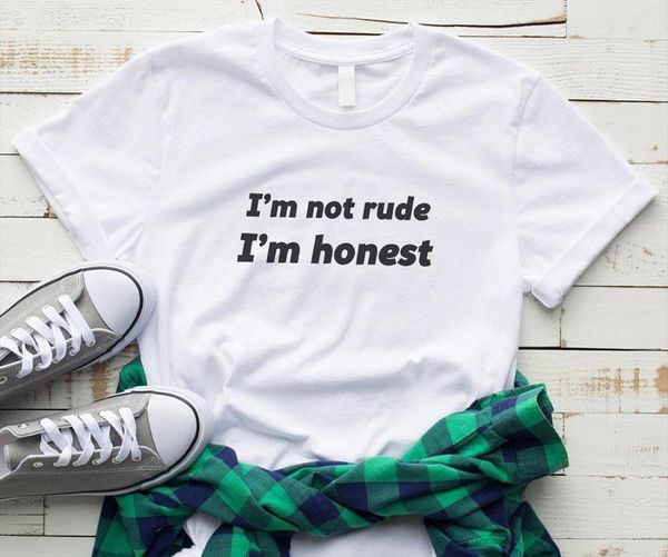 

im not rude honest and mens womens women cotton casual funny lady yong girl higher quality tee drop, White;black
