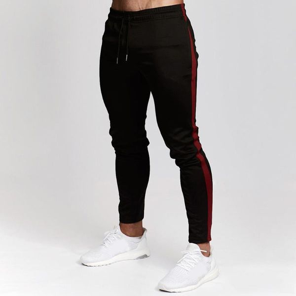 

men's pants leisure tight printed trousers fashion comfort sports sweatpants fitness running man male, Black