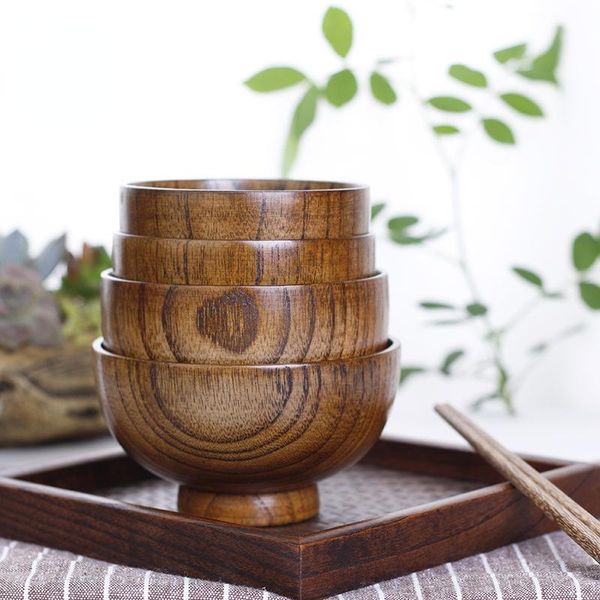 

bowls natural log tableware striped rice bowl noodle japanese wooden instant kitchen utensils