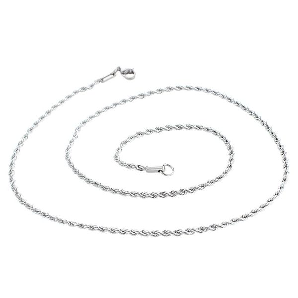 

cluster rings stainless steel men's necklace rope chain link 0.09", Golden;silver