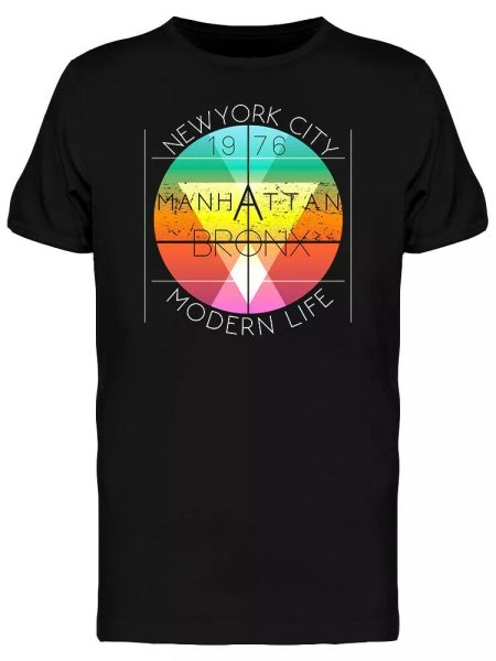 

modern new york life graphic men's tee -image by shutterstock, White;black