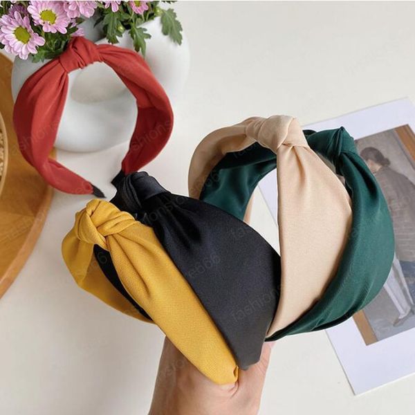 

fashion women's hair accessories wide side center knot hairband candy color classic hair sticks headband, Silver