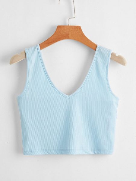 

ribbed solid tank e0gz#, White