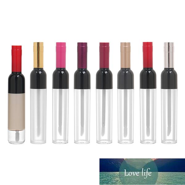 Bottiglie da imballaggio Tubo per lucidalabbra a forma di vino da 5 ml sfuso Argento / Oro / Rosso Colpa riutilizzabile con bacchetta Contenitore per imballaggio cosmetico all'ingrosso