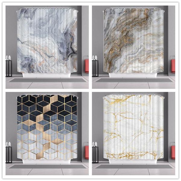 

polyester marbles pattern shower curtain waterproof bathroom bath curtains