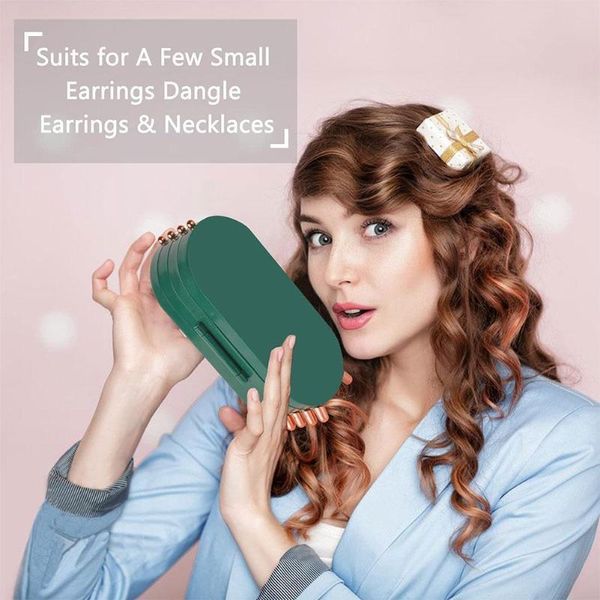 

jewelry pouches, bags foldable storage box household earrings necklace screen high luxury display organizer capacity stand r f0m4, Pink;blue