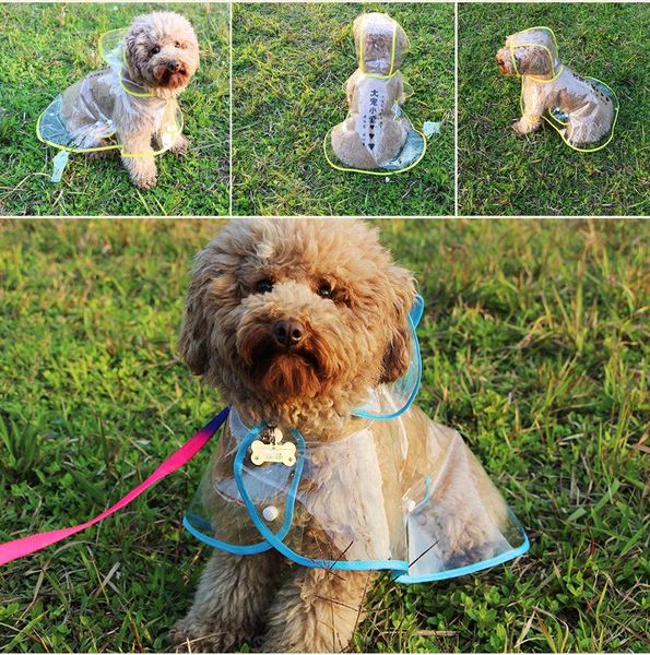 

dog apparel pet raincoat clothes transparent light waterproof small with hood