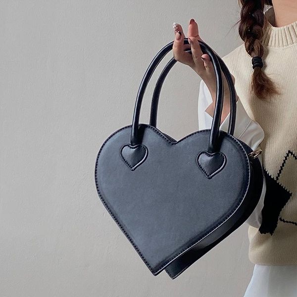 

evening bags fashion design women's shoulder bag vintage love heart handbags retro female black small tote purse messenger