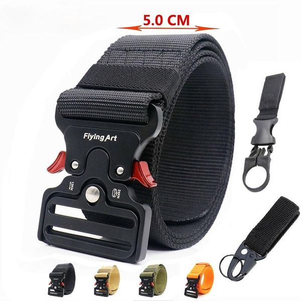 

belts men's tactical nylon belt army military trousers metal buckle canvas waistband male outdoor training waist wide, Black;brown